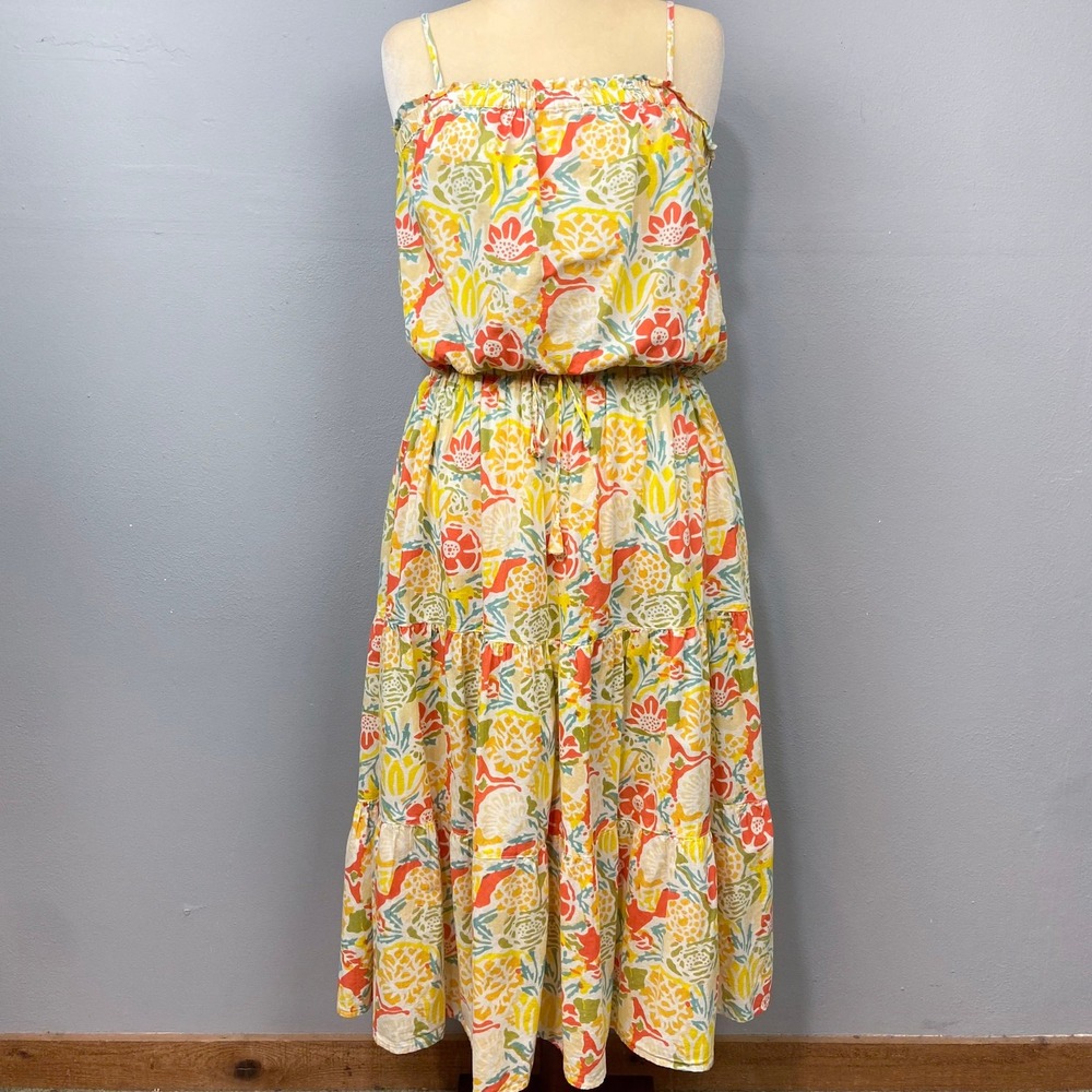 Velvet Graham & Spencer 2 Piece Set Womens XL Yellow Floral‎ Cotton Skirt Top